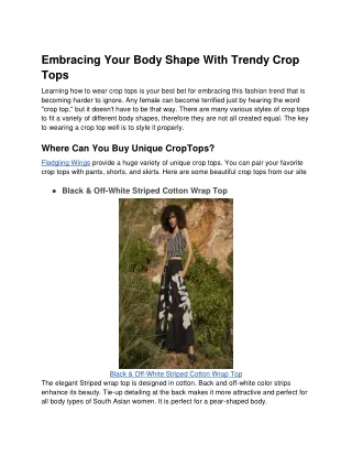 embracing your body shape with trendy crop tops