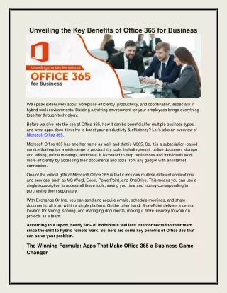 unveiling the key benefits of office