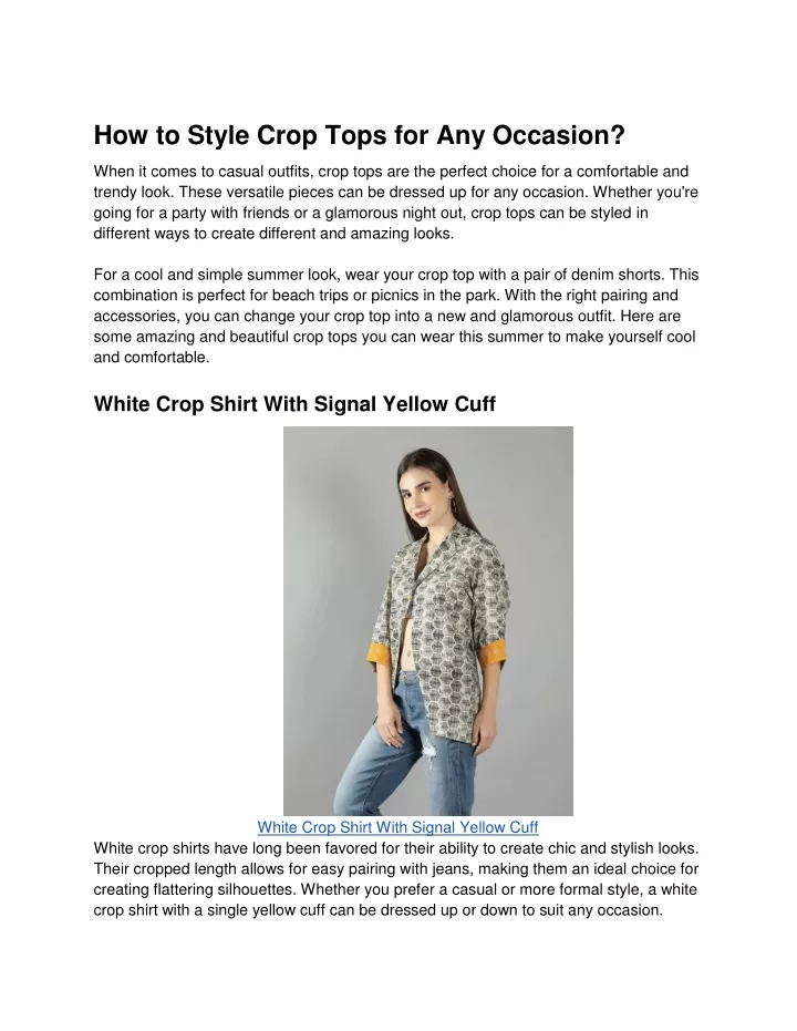 how to style crop tops for any occasion