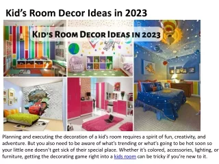 Kid’s Room Decor Ideas in 2023