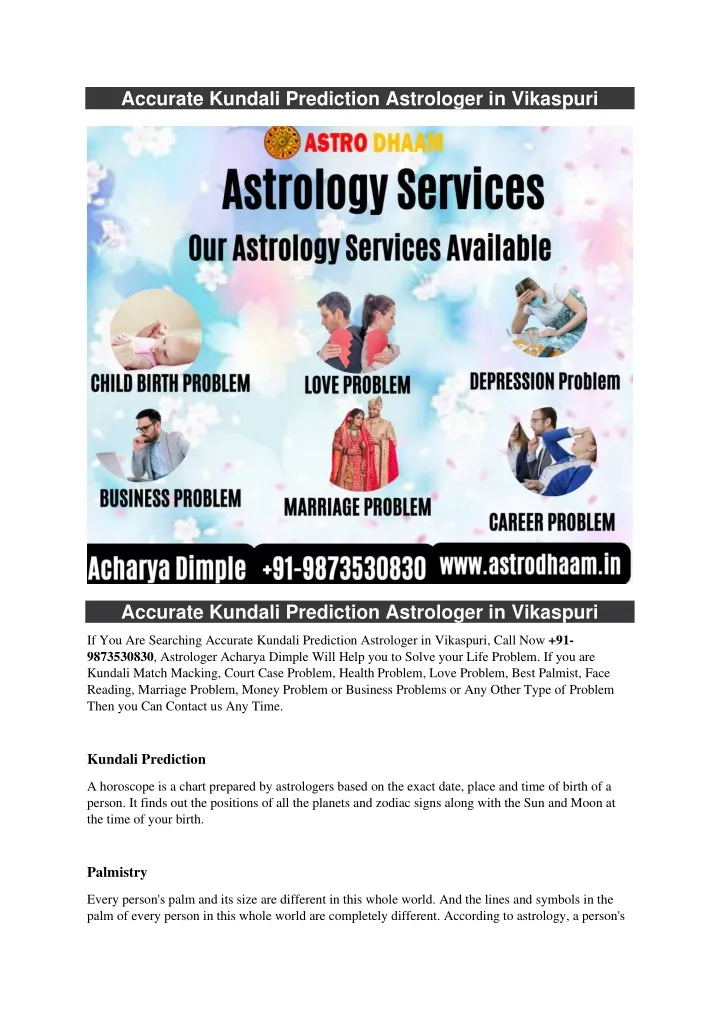 accurate kundali prediction astrologer