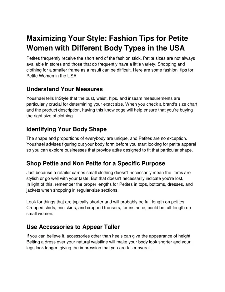 maximizing your style fashion tips for petite