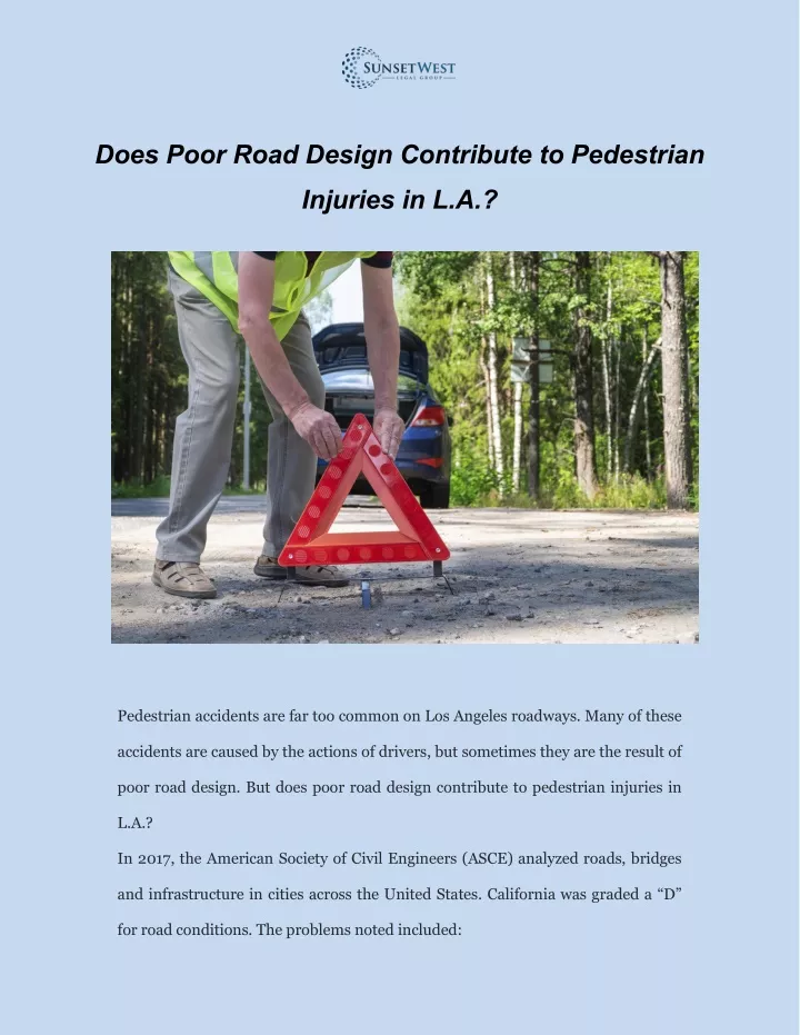 does poor road design contribute to pedestrian