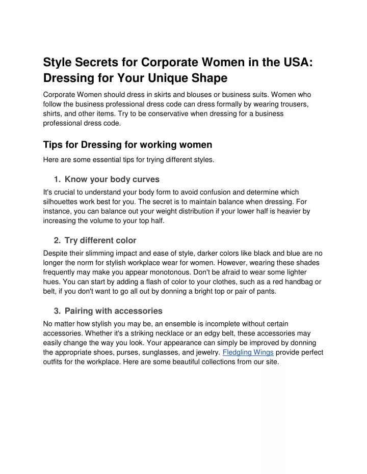 style secrets for corporate women