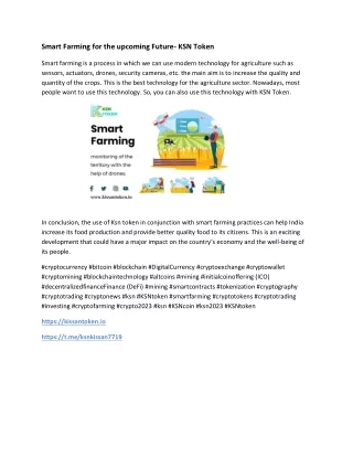 smart farming for the upcoming future ksn token