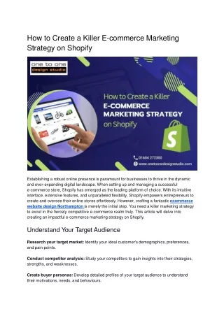 how to create a killer e commerce marketing