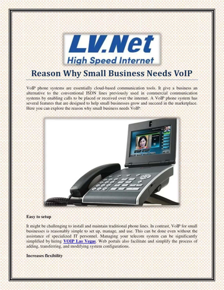 reason why small business needs voip