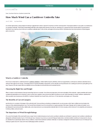How Much Wind Can a Cantilever Umbrella Take
