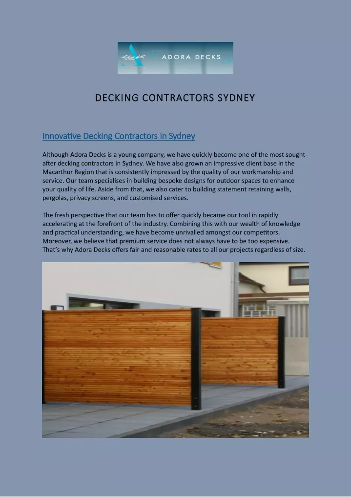 decking contractors sydney decking contractors