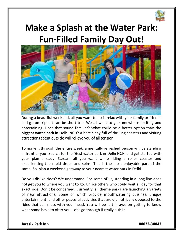 make a splash at the water park fun filled family