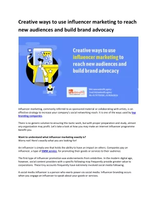 creative ways to use influencer marketing