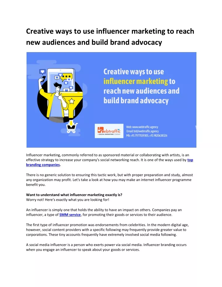 creative ways to use influencer marketing