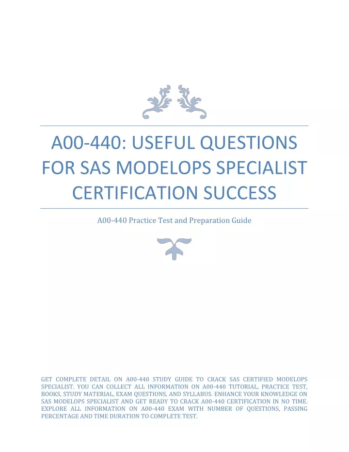 a00 440 useful questions for sas modelops