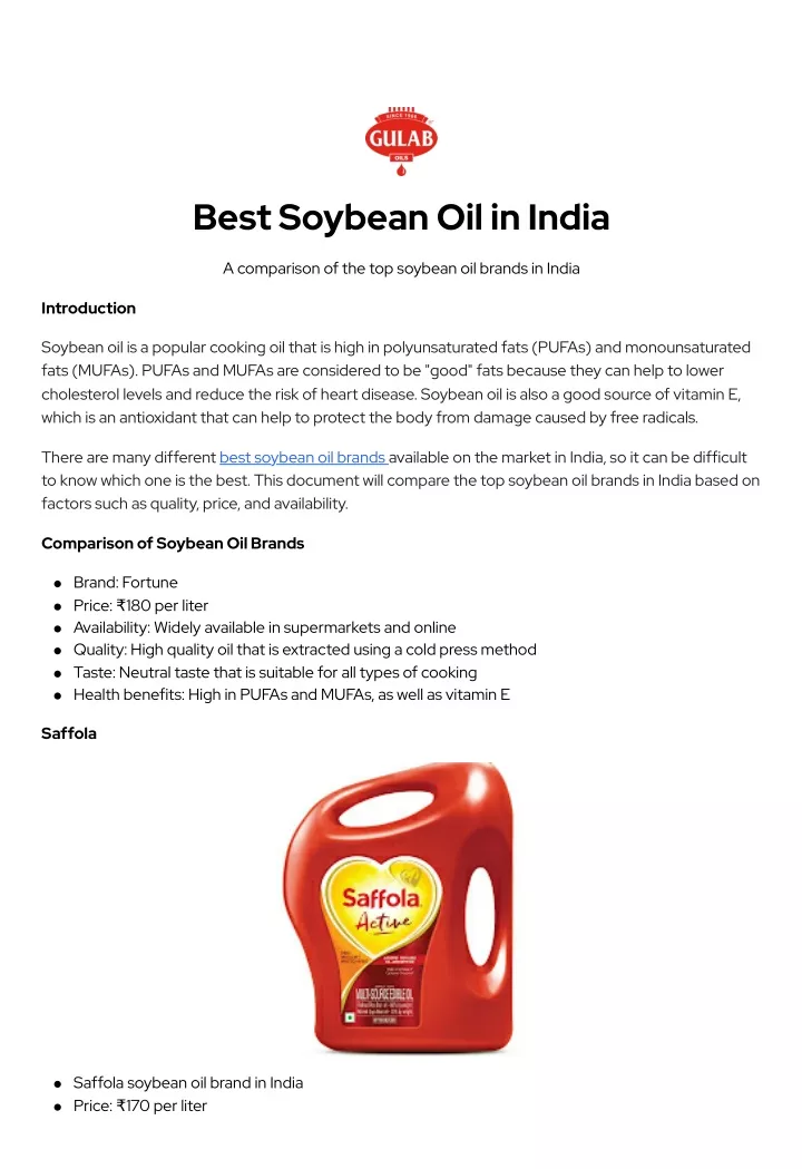 best soybean oil in india