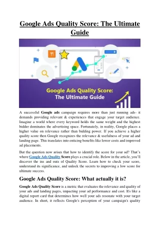 Google Ads Quality Score The Ultimate Guide