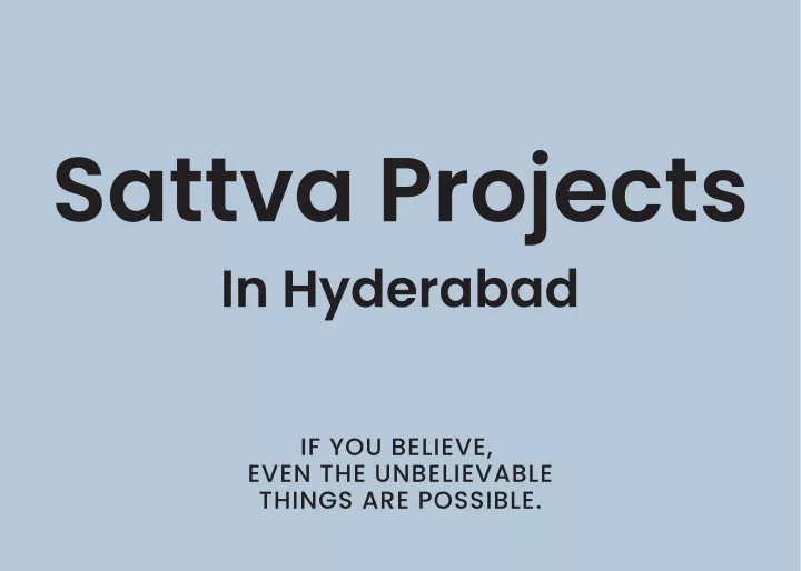 sattva projects in hyderabad