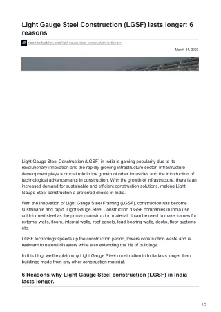 nipaniindustries.com-Light Gauge Steel Construction LGSF lasts longer 6 reasons