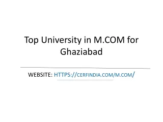 Top University in M.COM for Ghaziabad