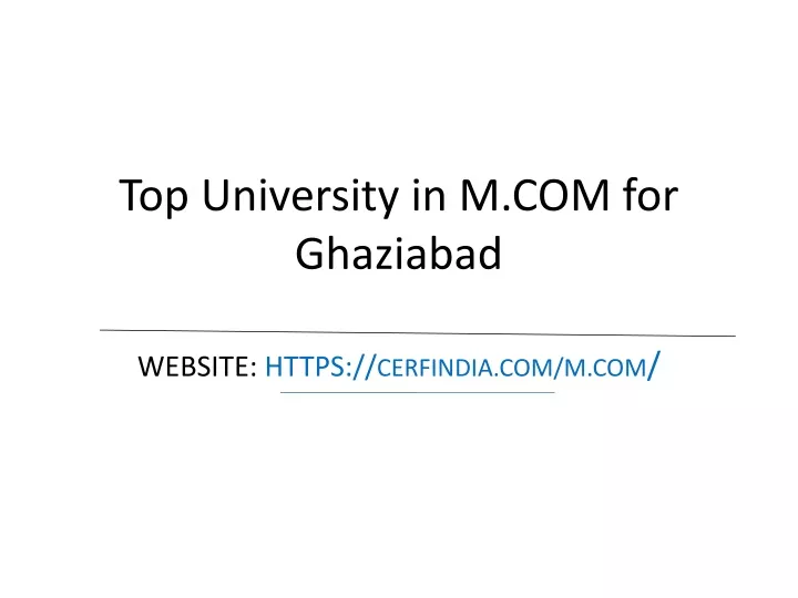 top university in m com for ghaziabad