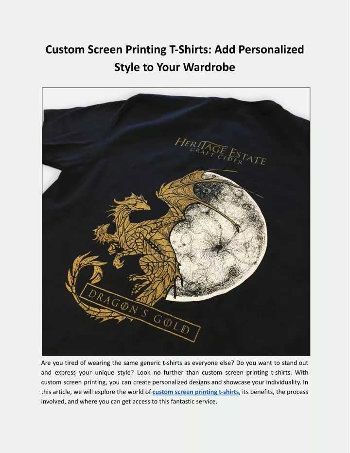custom screen printing t shirts add personalized