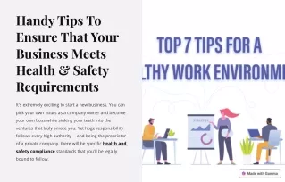 Handy Tips To Ensure That Your Business Meets Health & Safety Requirements