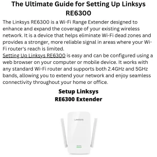The Ultimate Guide for Setting Up Linksys RE6300