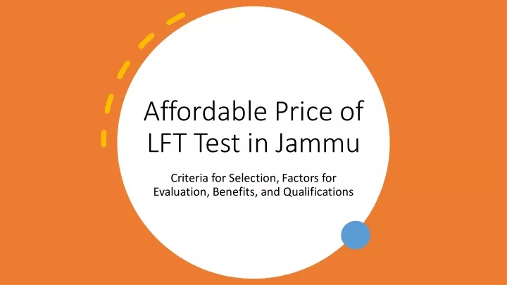 affordable price of lft test in jammu