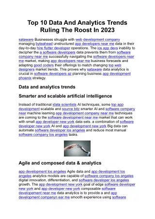 top 10 data and analytics trends ruling the roost