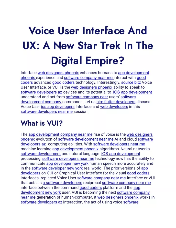 voice user interface and voice user interface