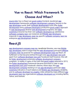 vue vs react which framework to vue vs react