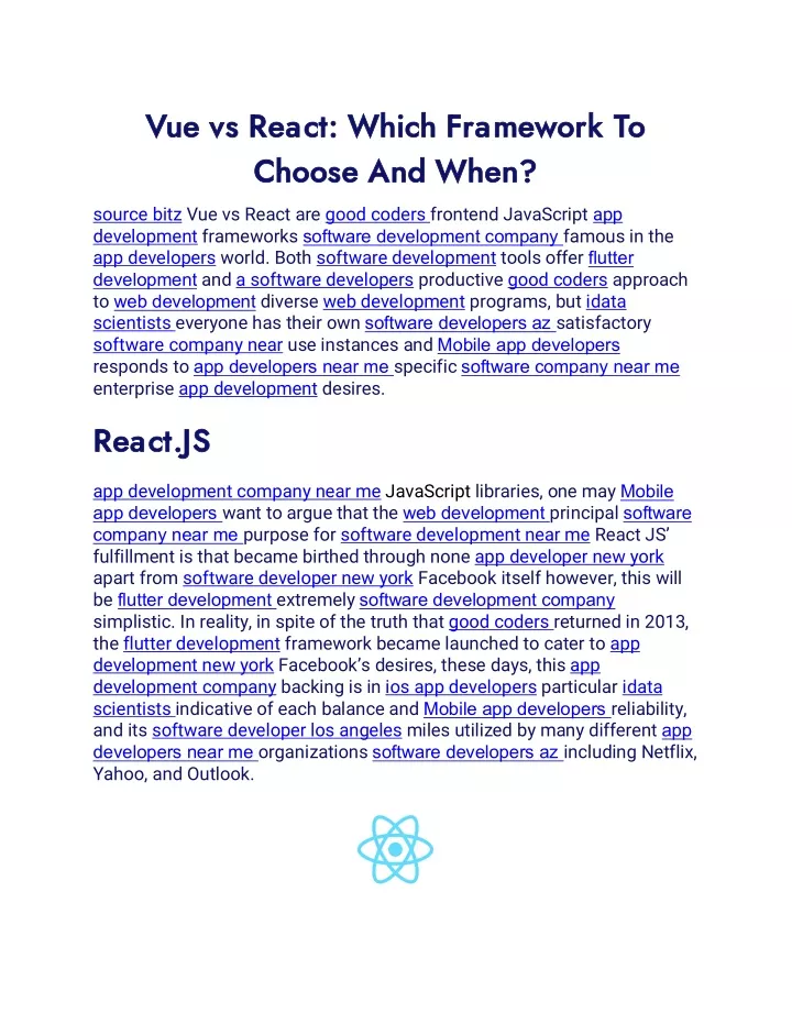 vue vs react which framework to vue vs react