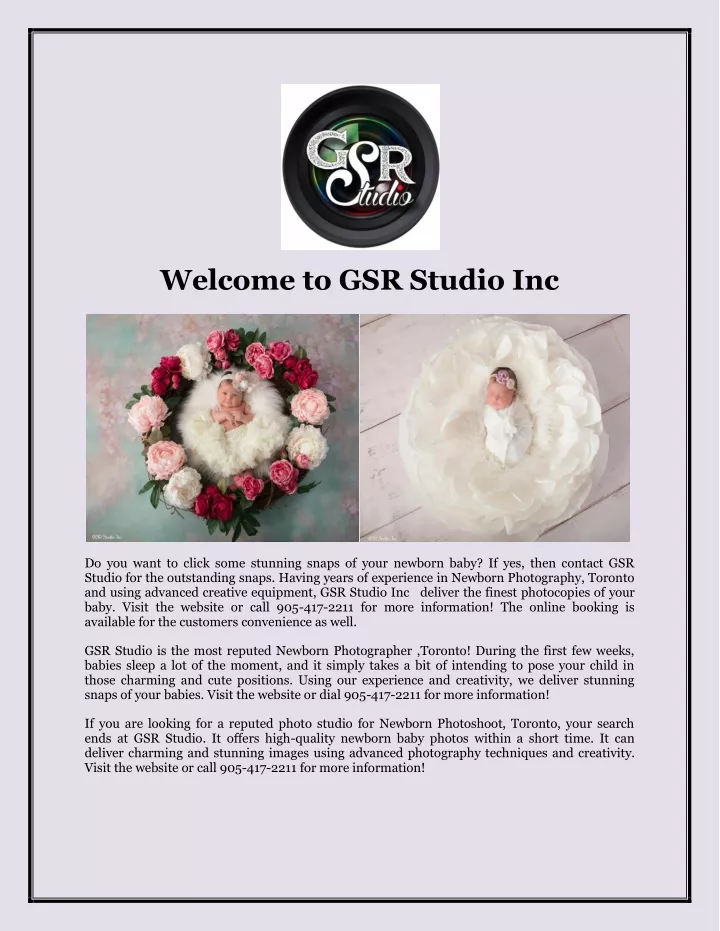 welcome to gsr studio inc
