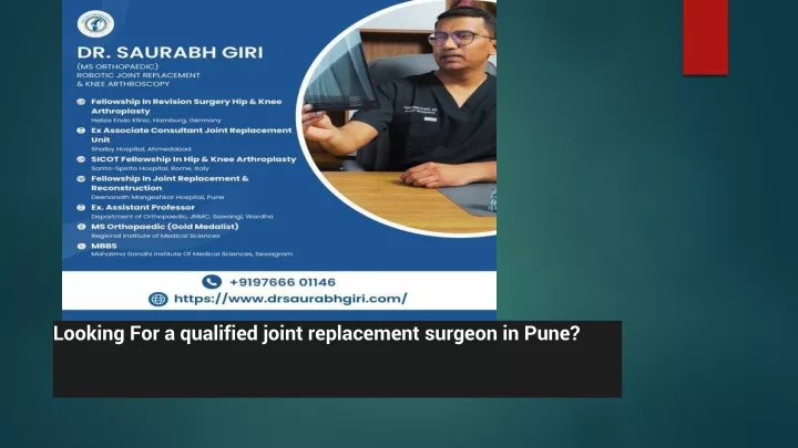 looking for a qualified joint replacement surgeon in pune