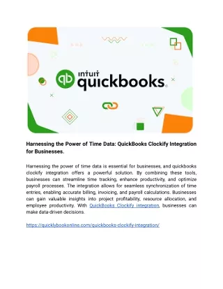 Harnessing the Power of Time Data_ QuickBooks Clockify Integration for Businesses