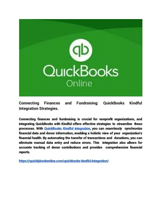 Connecting Finances and Fundraising_ QuickBooks Kindful Integration Strategies