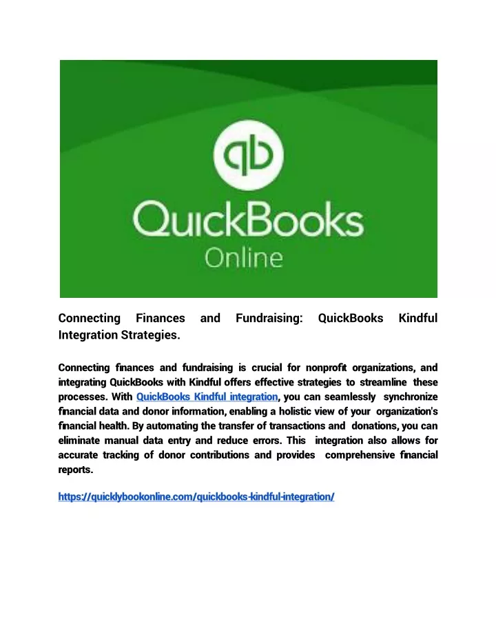 connecting finances and fundraising quickbooks