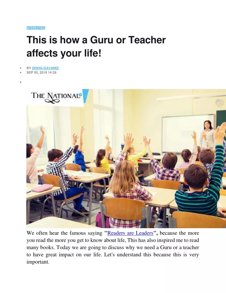 interesting this is how a guru or teacher affects