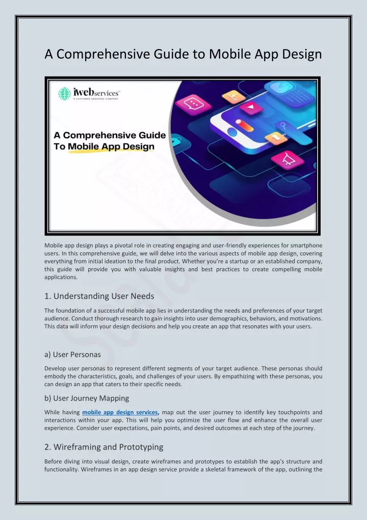 a comprehensive guide to mobile app design