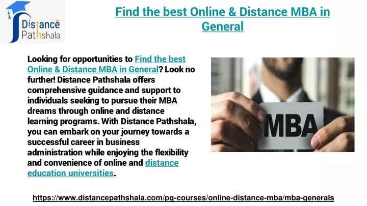 find the best online distance mba in general