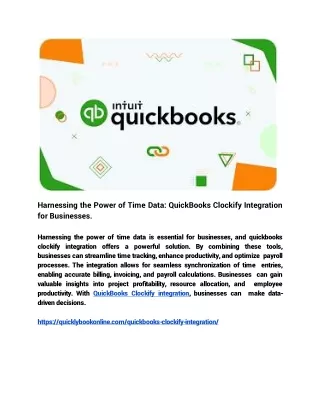 Harnessing the Power of Time Data_ QuickBooks Clockify Integration for Businesses