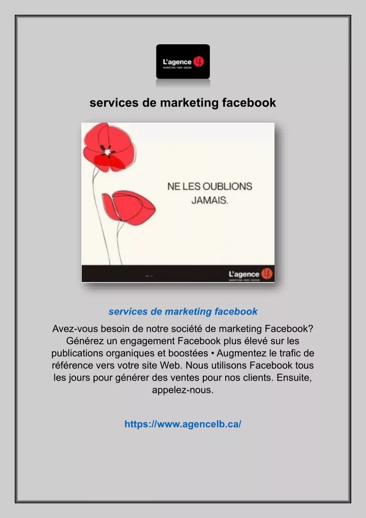 services de marketing facebook