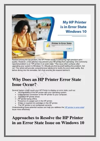 HP Printer in an Error State