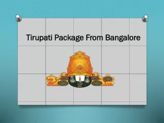 Tirupati Balaji Darshan Package