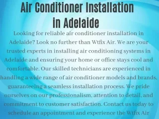 Air Conditioner Installation in Adelaide