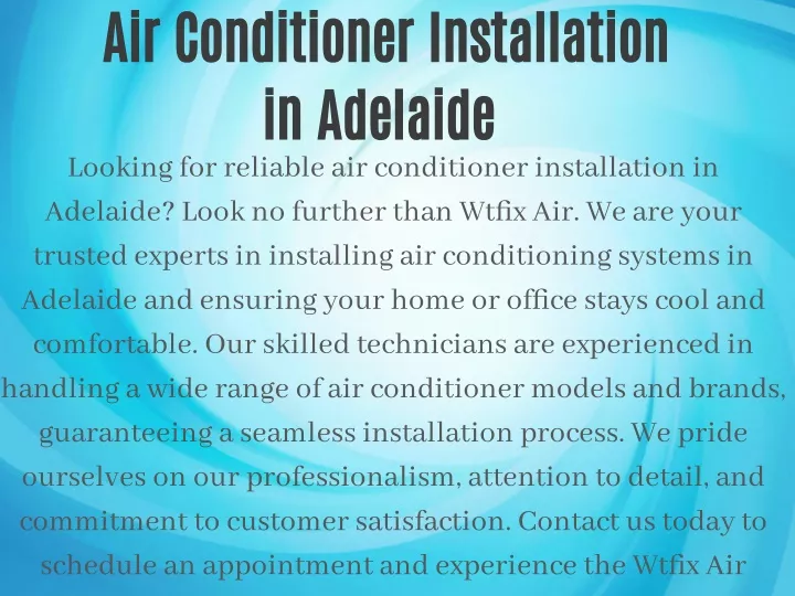 air conditioner installation in adelaide looking