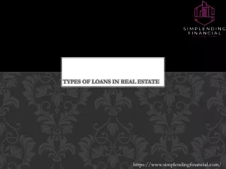 Types of loans in real estate