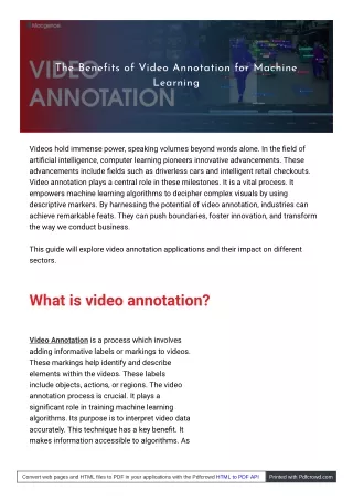 Empowering Machine Learning through Video Annotation | Macgence