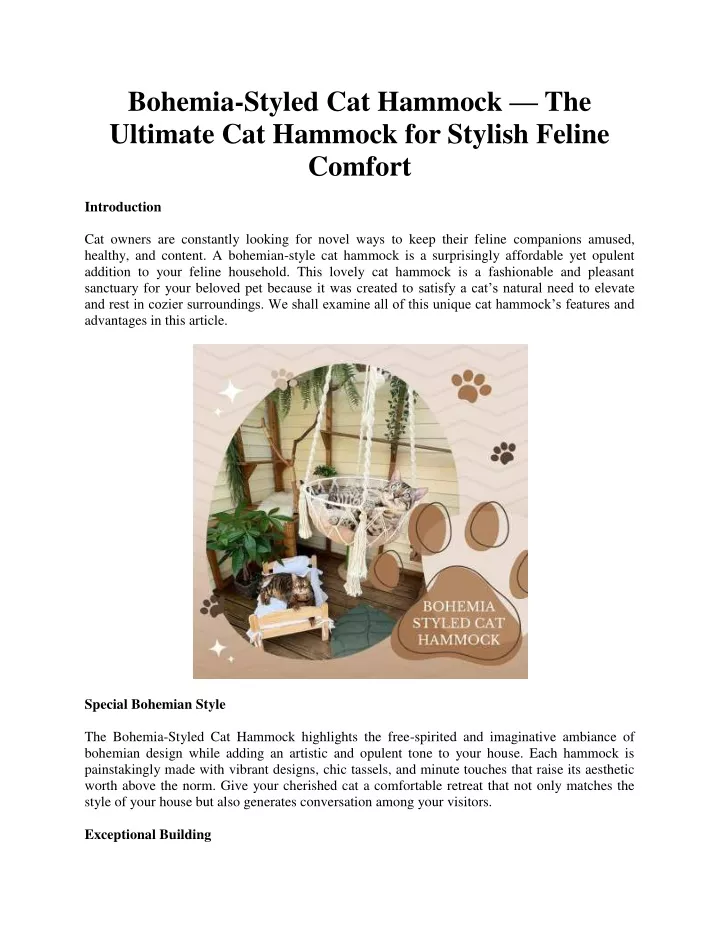 bohemia styled cat hammock the ultimate