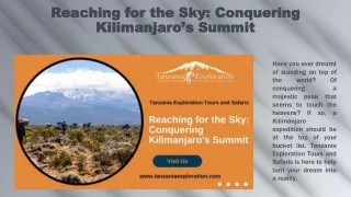Reaching for the Sky Conquering Kilimanjaro’s Summit