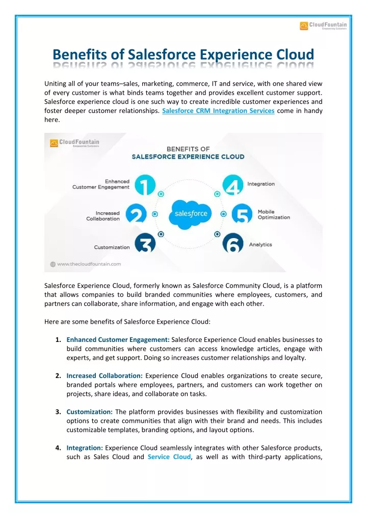 benefits of salesforce experience cloud